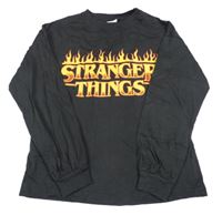 Tmavošedé triko Stranger Things ZARA