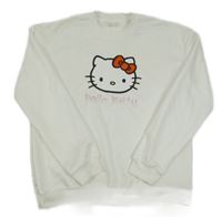 Bílá oversize mikina s Hello Kitty