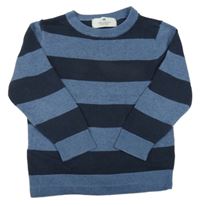 Tmavomodro-světlemodrý pruhovaný svetr H&M