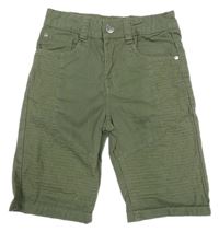 Khaki plátěné capri kalhoty DopoDopo 