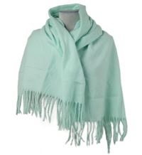 Dámská světlezelená šála s třásněmi 
