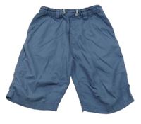 Tmavomodré plátěné kraťasy H&M