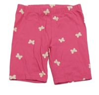 Růžové bavlněné kraťasy s motýly Topolino