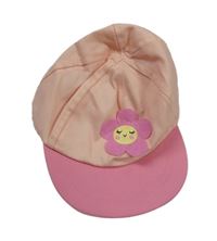 Růžová kšiltovka s kytičkou 