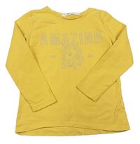 Žluté triko s jednorožcem a nápisem zn. H&M