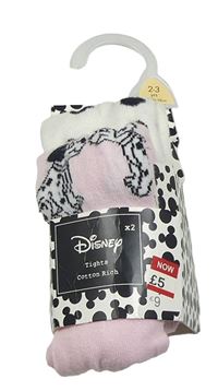 2set - Bílo-růžové punčocháče s dalmatiny Disney