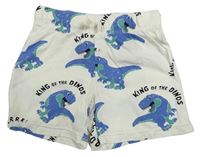 Bílé bavlněné kraťasy s dinosaury zn. H&M
