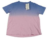 Modro-růžové ombré tričko V by Very
