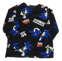 Černé plyšové pyžamo se Sonicem 