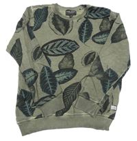 Khaki mikina s listy 