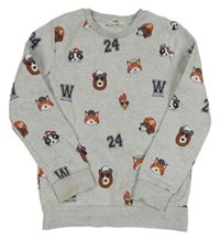 Šedá mikina s obrázky C&A