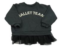 Šedá mikina s nápisem a volánkem Zara