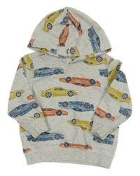 Šedá mikina s auty a kapucí Carter's