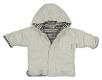 Bílá šusťáková zateplená bunda s kapucí 