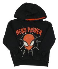 Černá mikina se Spidermanem a kapucí Marvel
