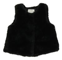 Černá kožešinová podšitá vesta Matalan