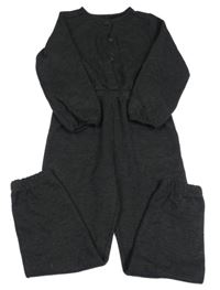 Tmavošedý úpletový kalhotový overal 