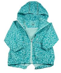 Světlemodrá vzorovaná šusťáková jarní parka s kapucí Kiki&Koko