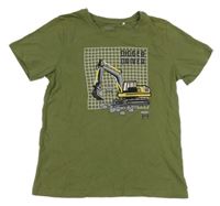 Khaki tričko s bagrem Topolino