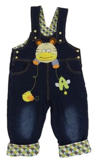 Tmavomodré teplákové laclové rifle se zvířátkem