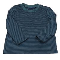 Petrolejovo-tmavomodré pruhované thermo triko lupilu