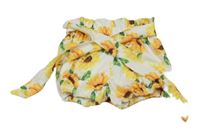 Bílé květované kraťasy s páskem 