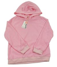 Nové - Světerůžová fleecová mikina s kapucí 