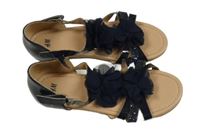 Tmavomodré sandály s květy H&M vel.35