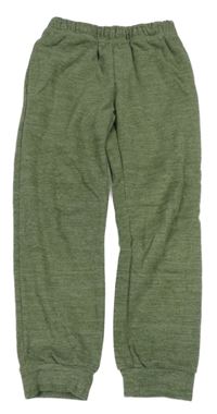 Khaki melírované fleecové tepláky