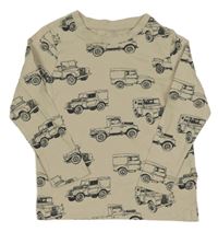 Béžové triko s auty C&A