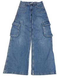 Modré wide leg rifle s kapsami H&M