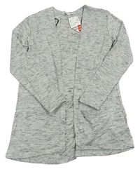 Šedo-stříbrný melírovaný svetrový cardigan H&M