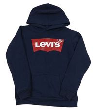 Tmavomodrá mikina s logem a kapucí Levi´s 