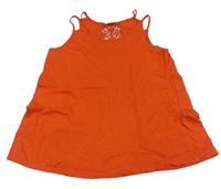 Oranžový top s madeirou Zara