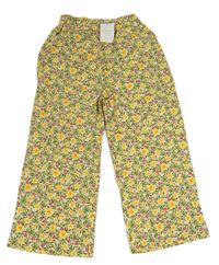 Smetanové culottes kalhoty s kytičkami Sfera