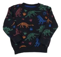 Tmavomodrá mikina s dinosaury zn. F&F