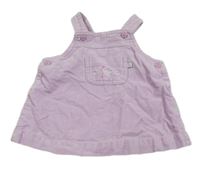 Lila sametové manšestrové šaty s výšivkou Adams