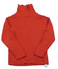 Červený žebrovaný svetr s rolákem George 