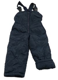 Tmavomodré šusťákové laclové oteplovačky 