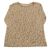 Pudrové kytičkované triko H&M