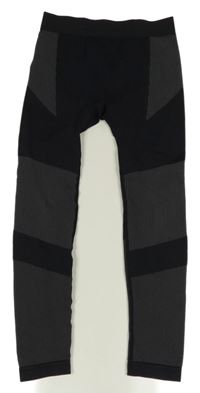 Černo-šedé proužkované spodní funkční kalhoty Crivit 