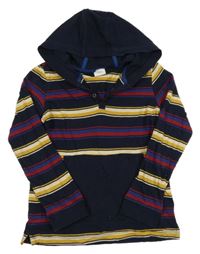 Tmavomodré triko s proužky a kapucí S. Oliver