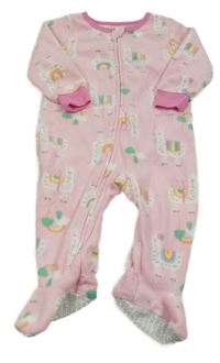 Světlerůžový fleecový overal s lamami Absorba