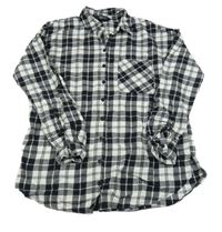 Černo-bílá kostkovaná halenka New Look