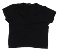 Černé žebrované crop tričko New Look