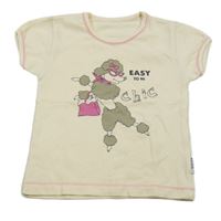 Smetanové tričko s pudlem