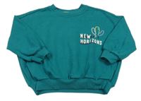 Tmavozelená oversize mikina s kaktusy George