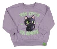 Levandulová oversize mikina s kočkou George 