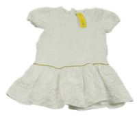 Nové - Bílé vzorované šaty se zlatým proužkem Shein