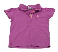 Růžové polo tričko s motýlem Topomini